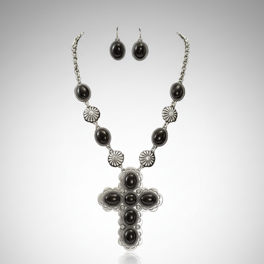 Black Turquoise Cross Set