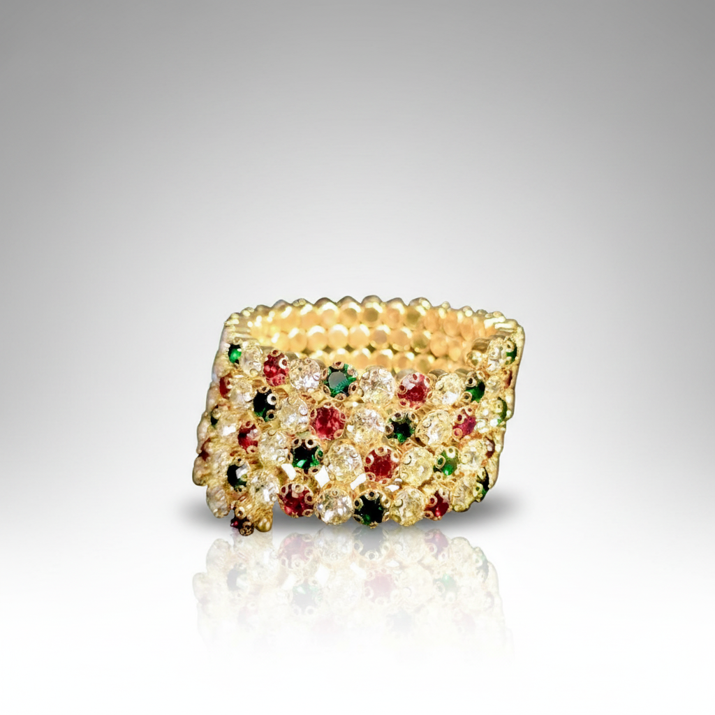 Flexible 5 Row Bracelets-Gold Setting