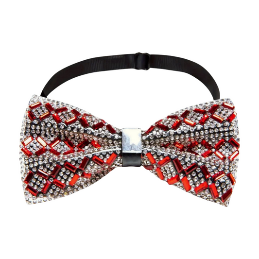 Red Clear Rhinestone Bowtie