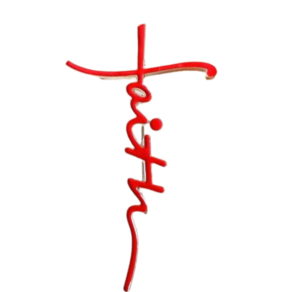 Faith Red Brooch