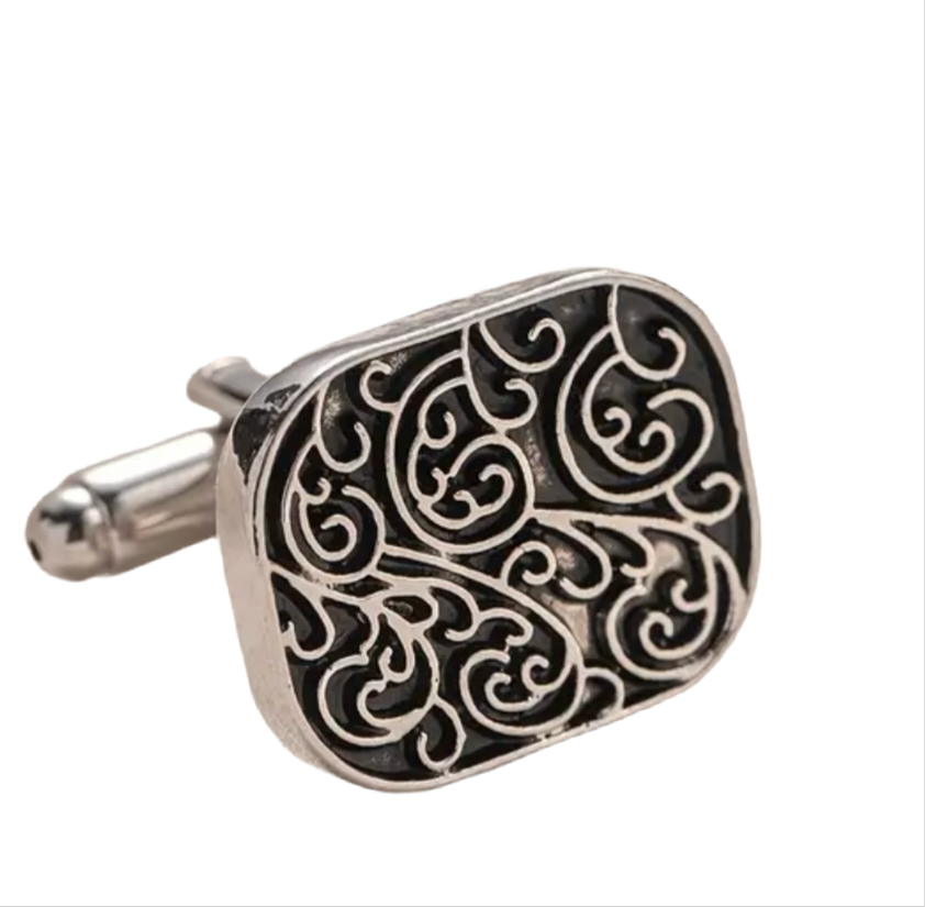 Scroll Design Silver Cufflinks