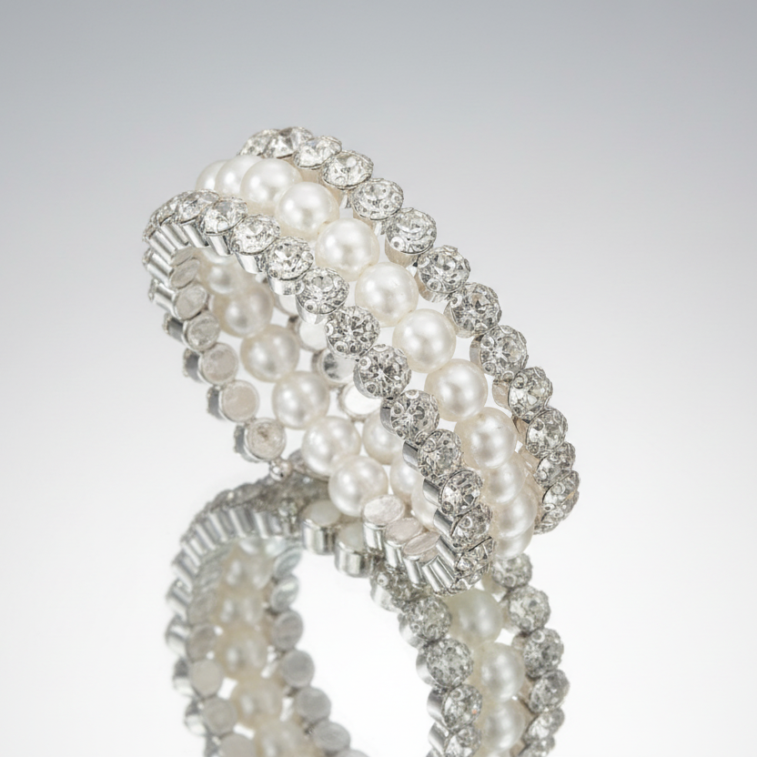 Pearls & Rhinestones Flexible Bracelet