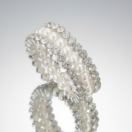 Pearls & Rhinestones Flexible Bracelet