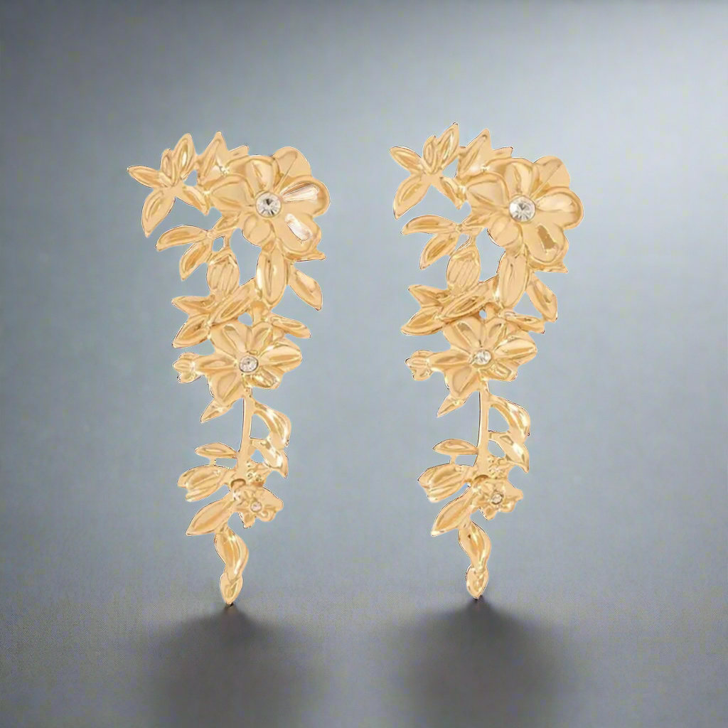 Floral Gold Earrings