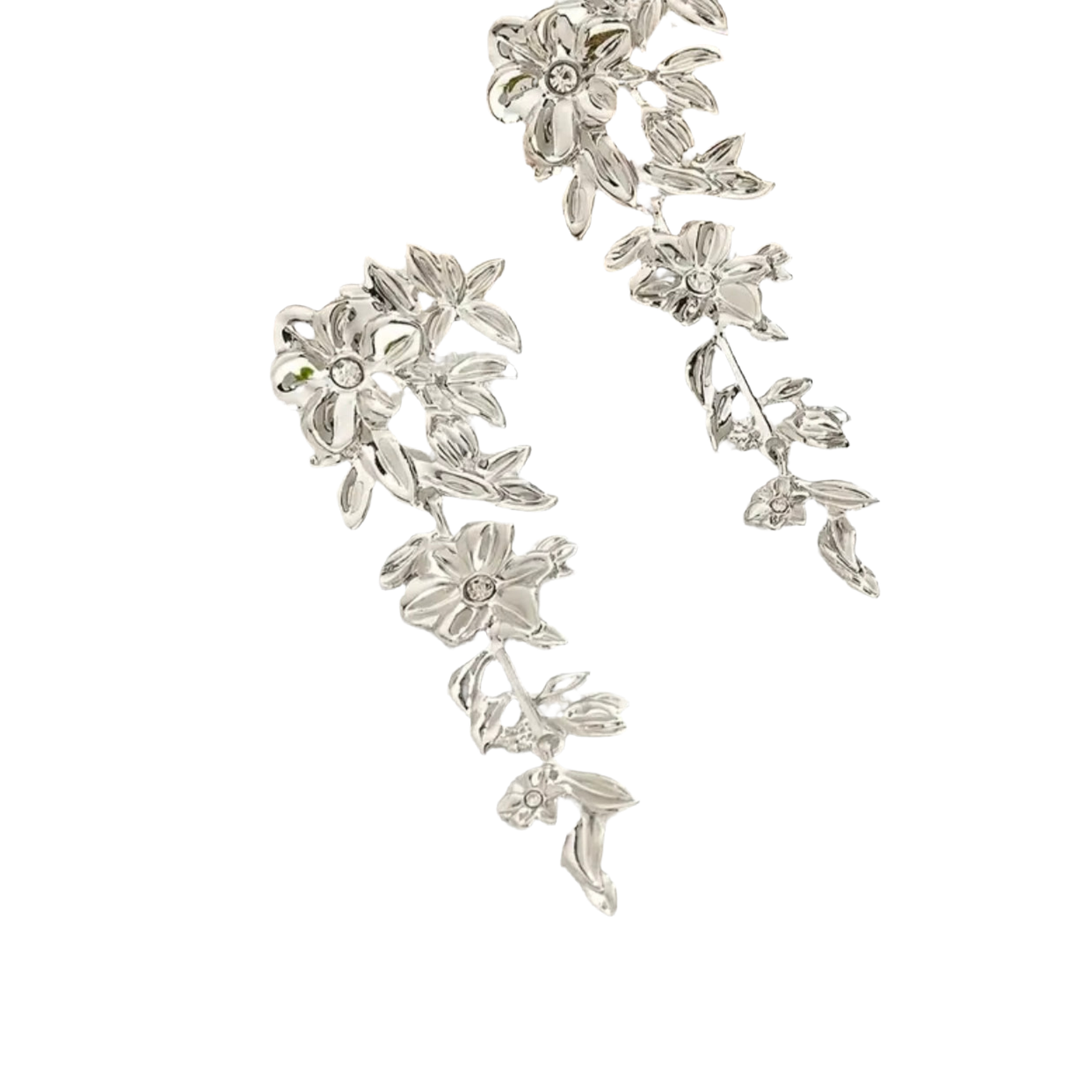 Floral Silver Earrings