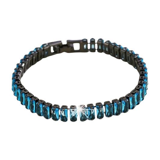 Blue Zircon Black Tennis Bracelet