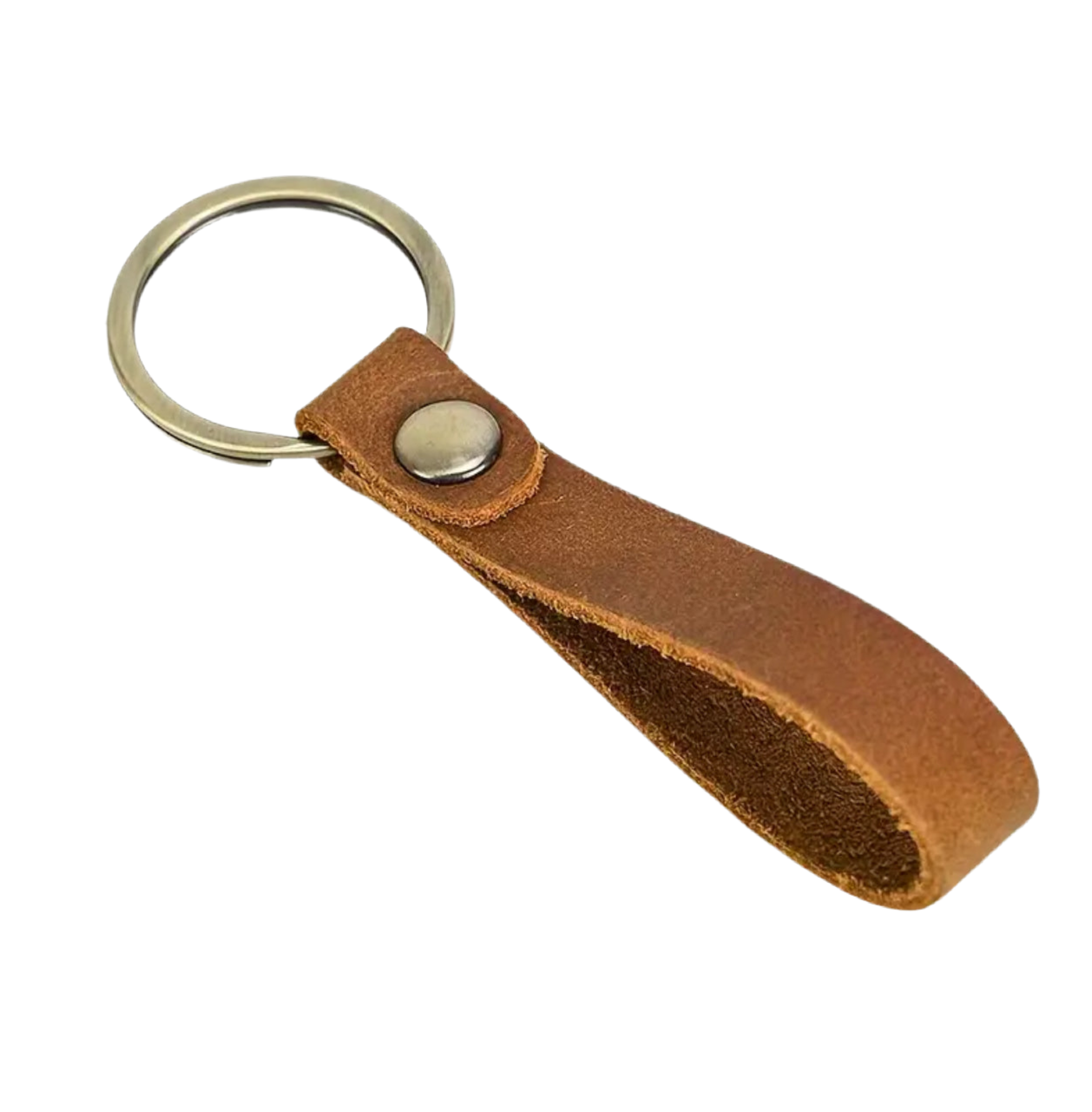 Leather Keychain in Dk Brown