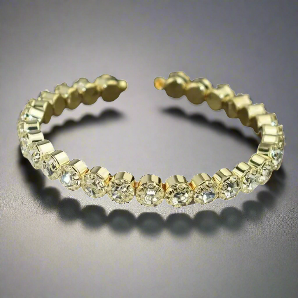 Clear Gold 1 Row Flexible Bracelet