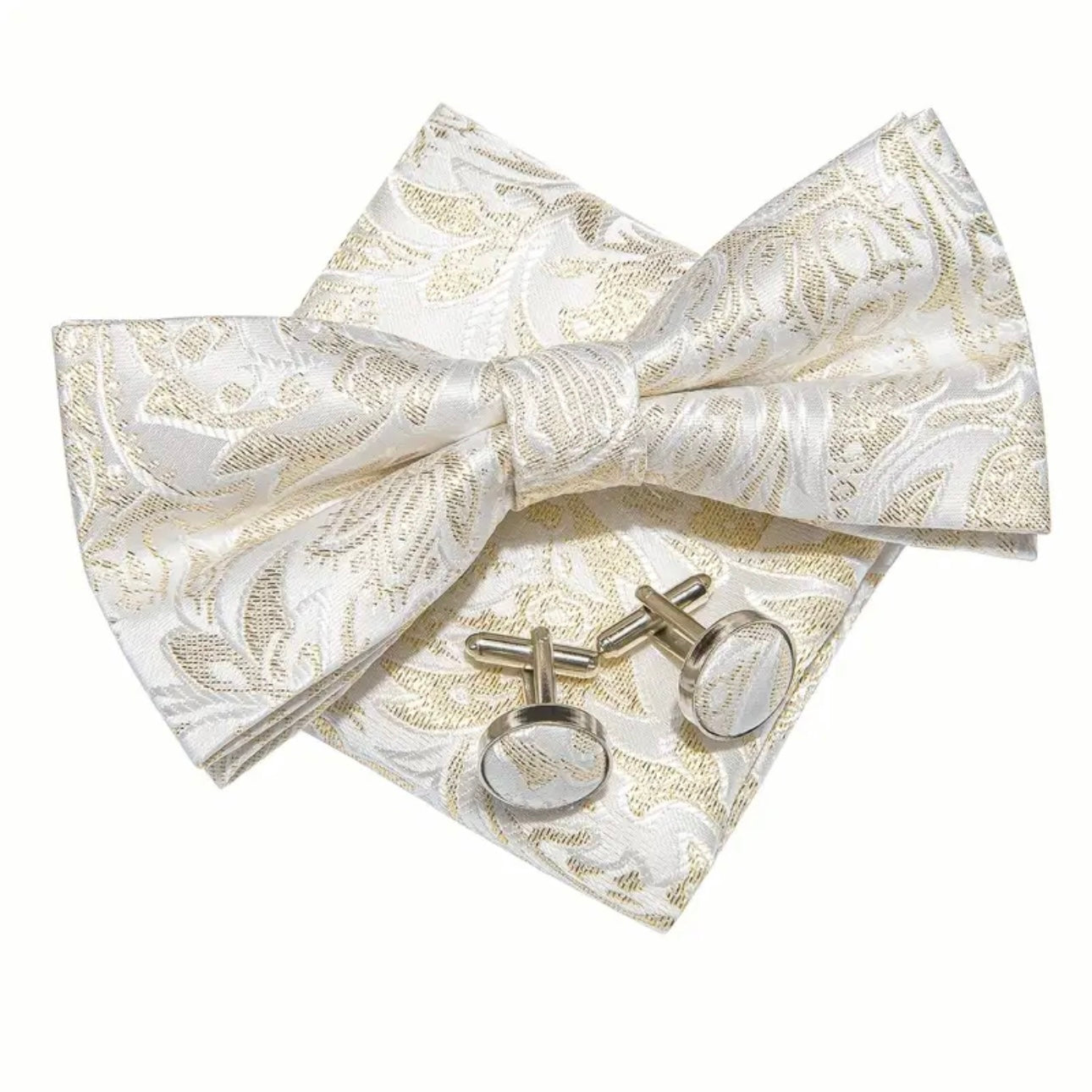 Ivory Gold Bowtie Set