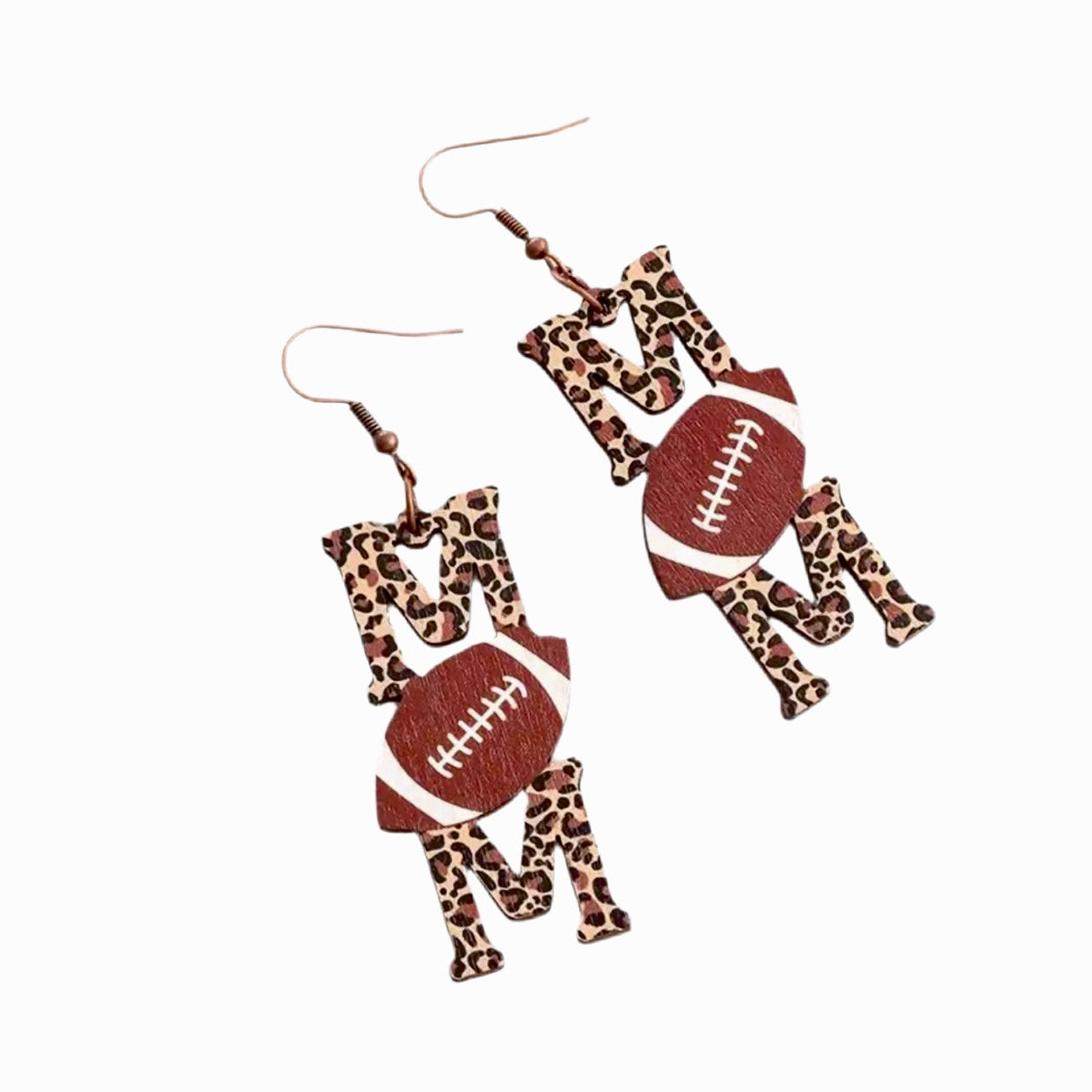 Football Mom Leopard Earrings