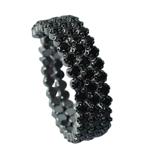 Black 3 Row Flexible Bracelet