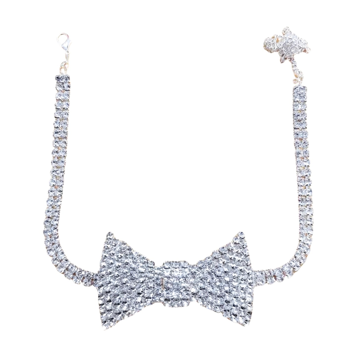 Bow Choker Necklace Silver