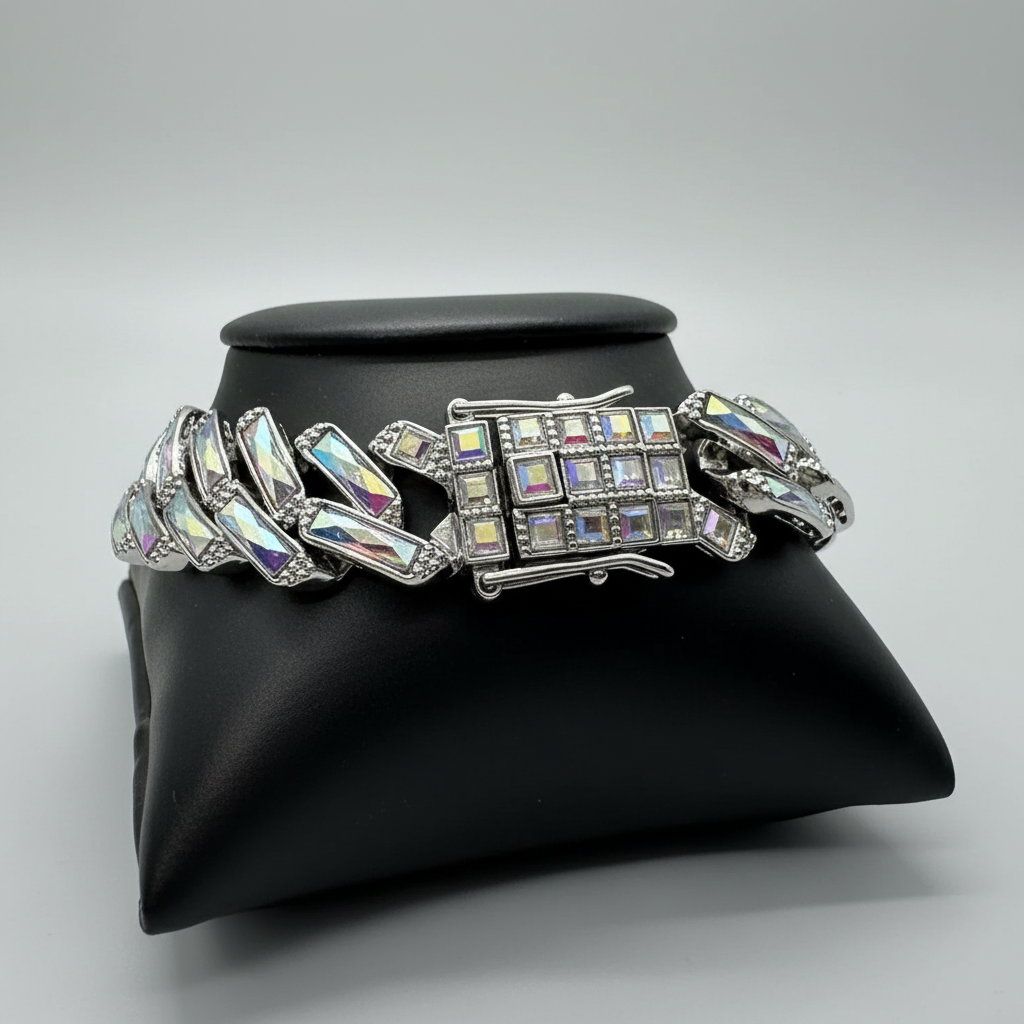 Iridescent (AB) Cuban Chain Necklace