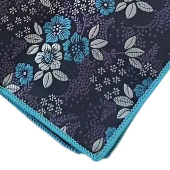 Blue Floral Pocket Square