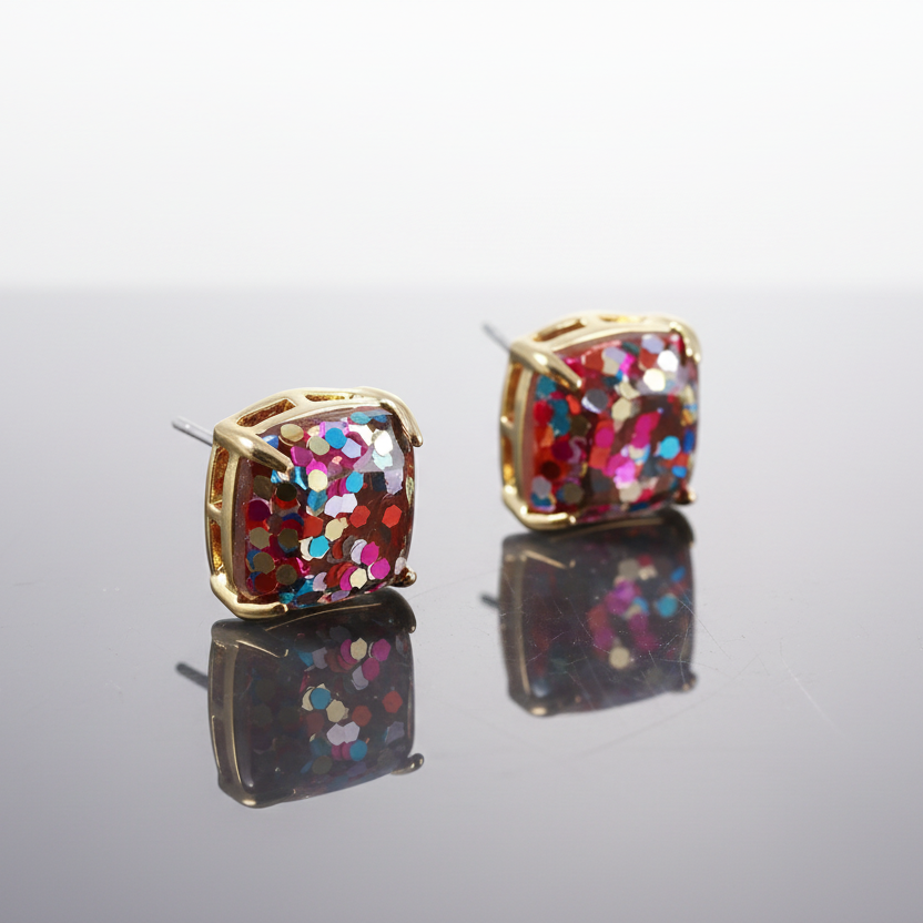 Glitter Confetti Stud Earrings