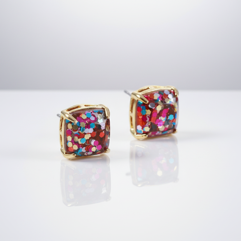 Glitter Confetti Stud Earrings
