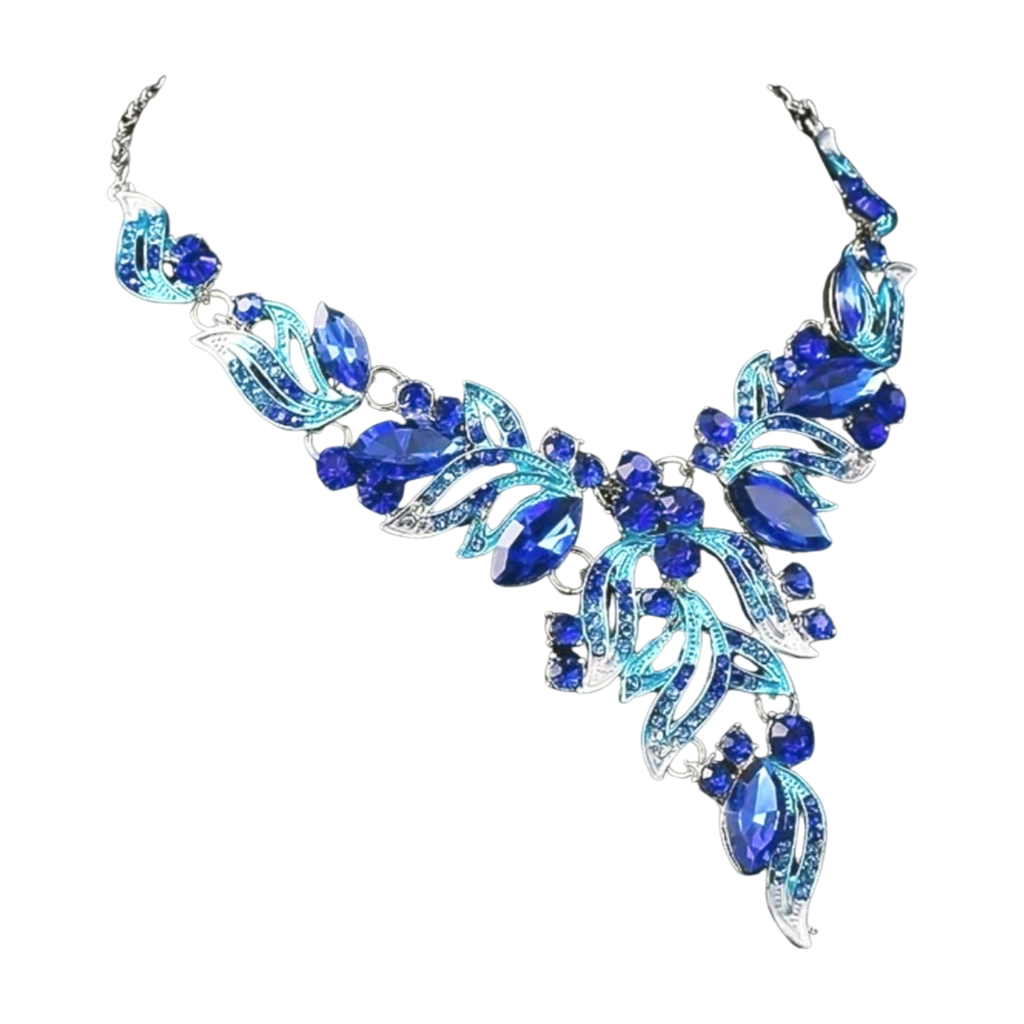 Blue Leaves Jewelry Set