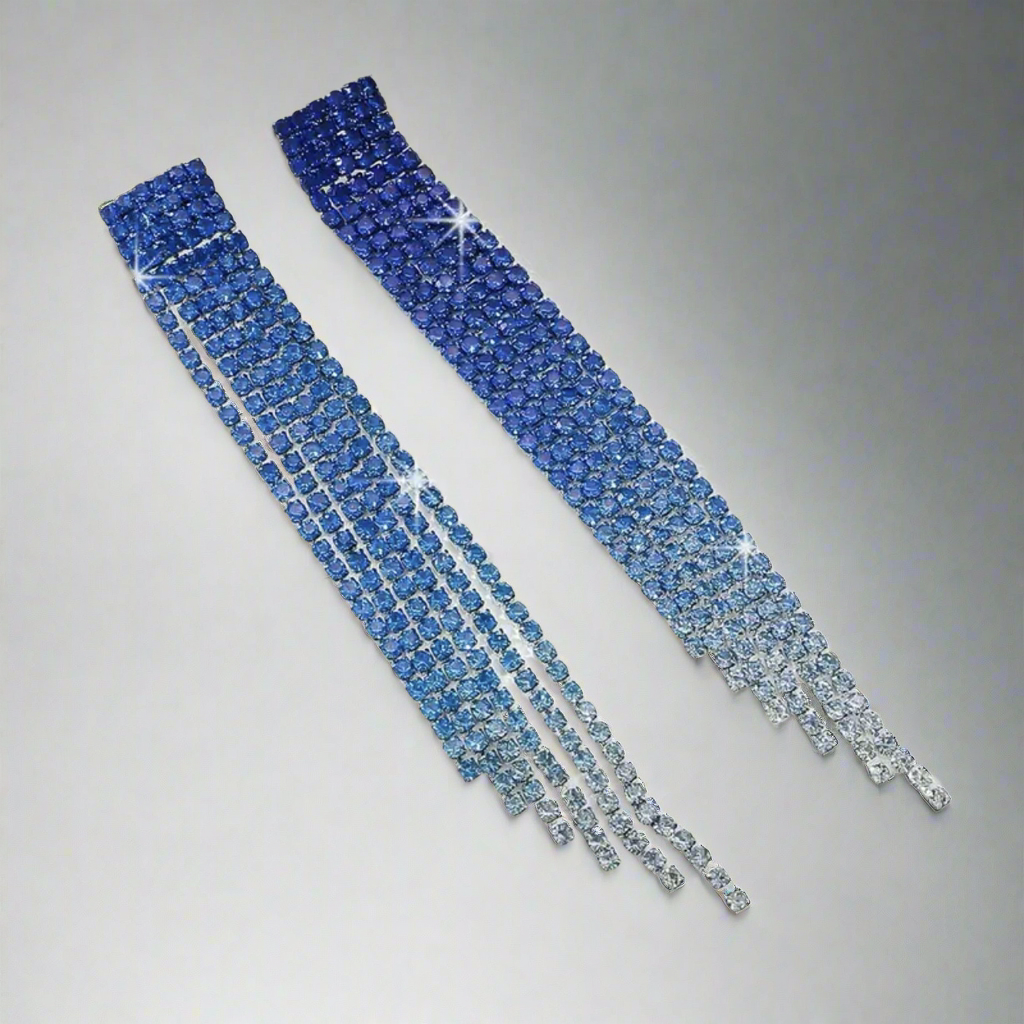 Blue Tassel Earrings