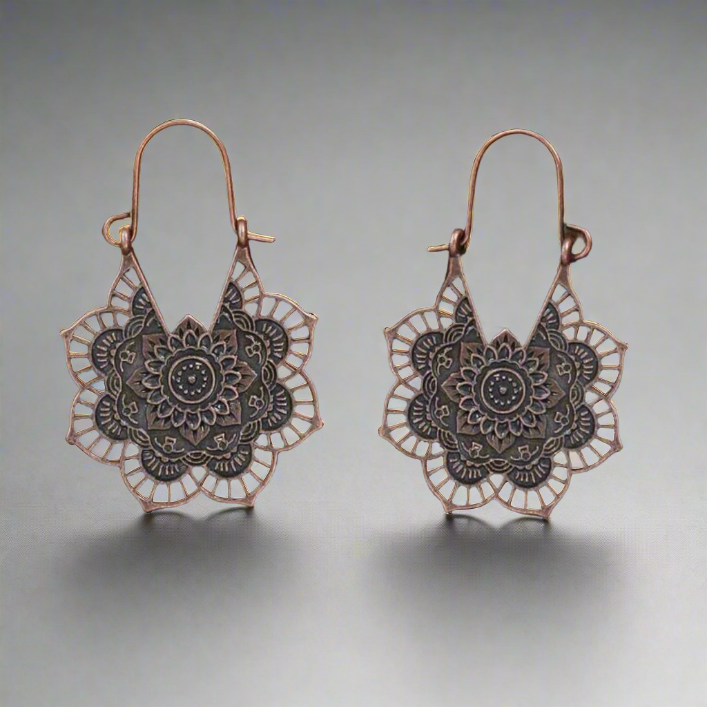 Retro Bronze Tone Earrings