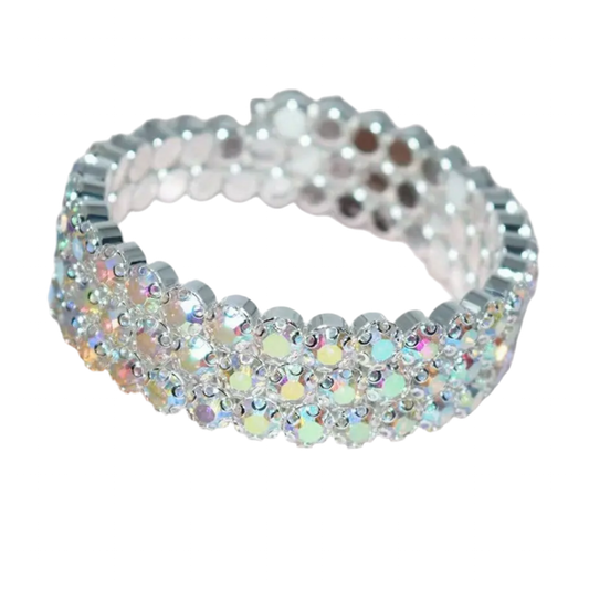 Iridescent 3 Row Flexible Bracelet