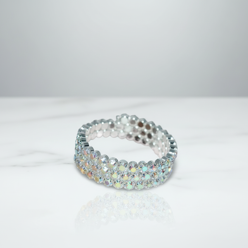 Iridescent 3 Row Flexible Bracelet