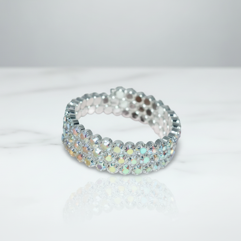 Iridescent 3 Row Flexible Bracelet