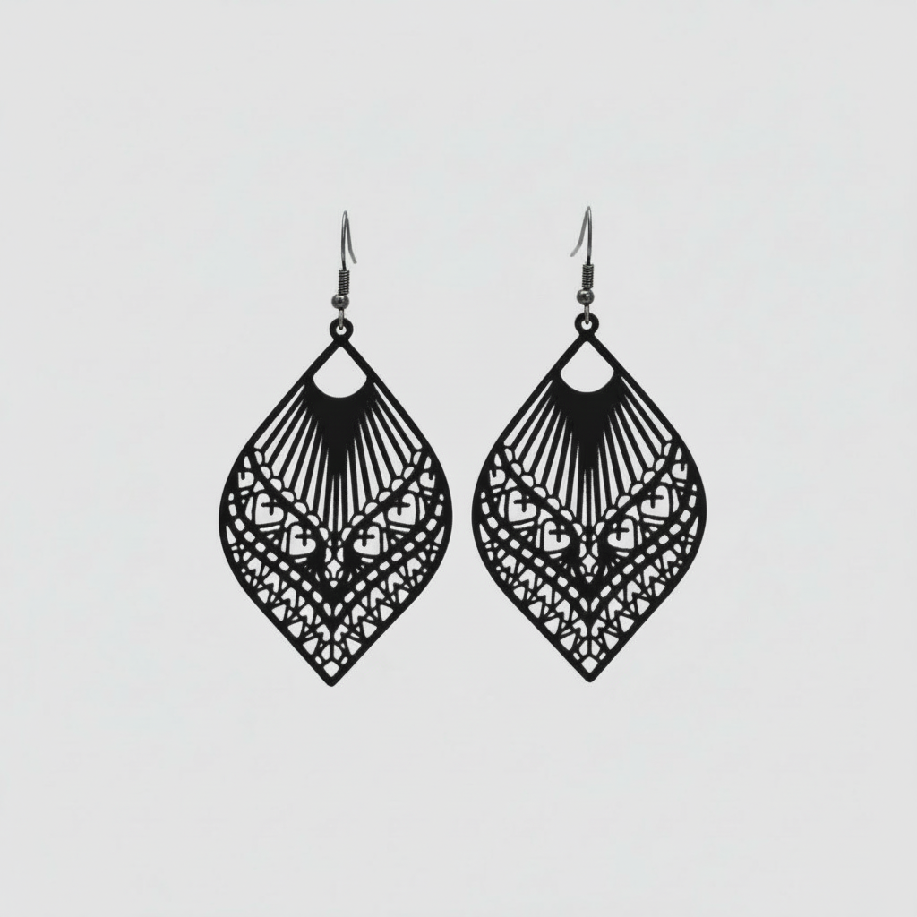 Boho Black Earrings