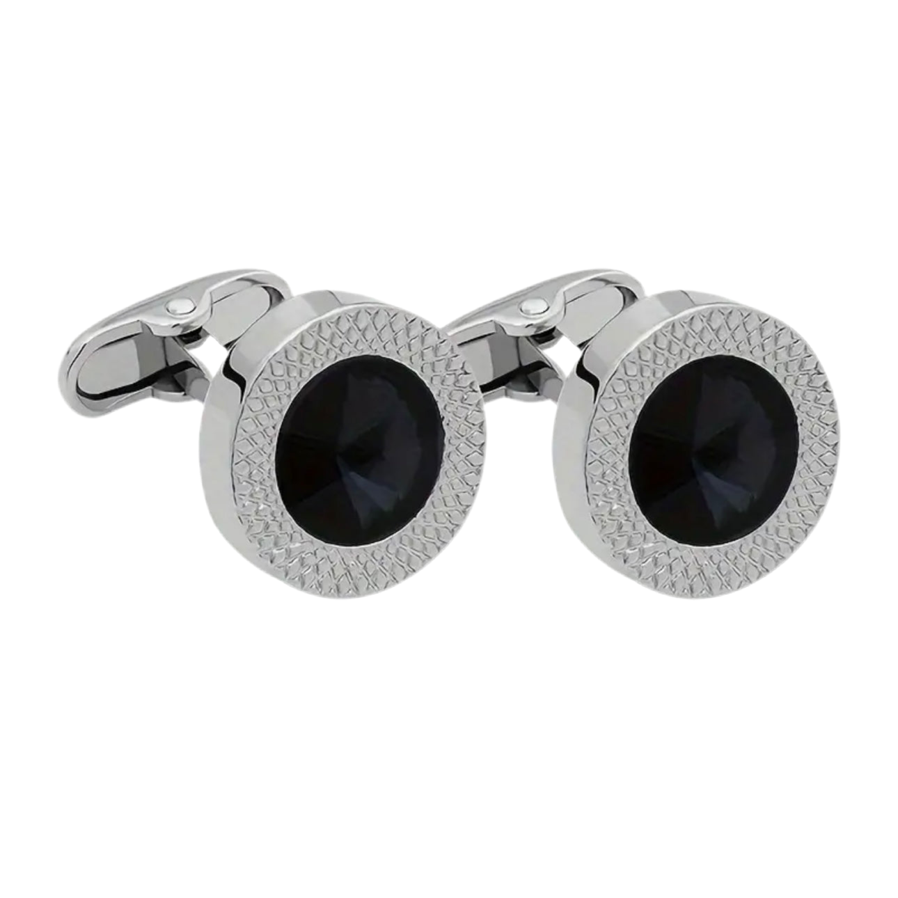 Black Rhinestone Cufflinks