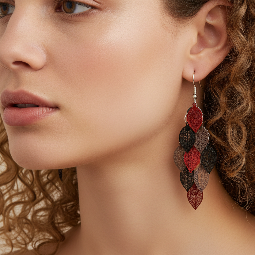 Leaf Tassel Earrings