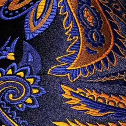 Orange Blue Floral Necktie Set