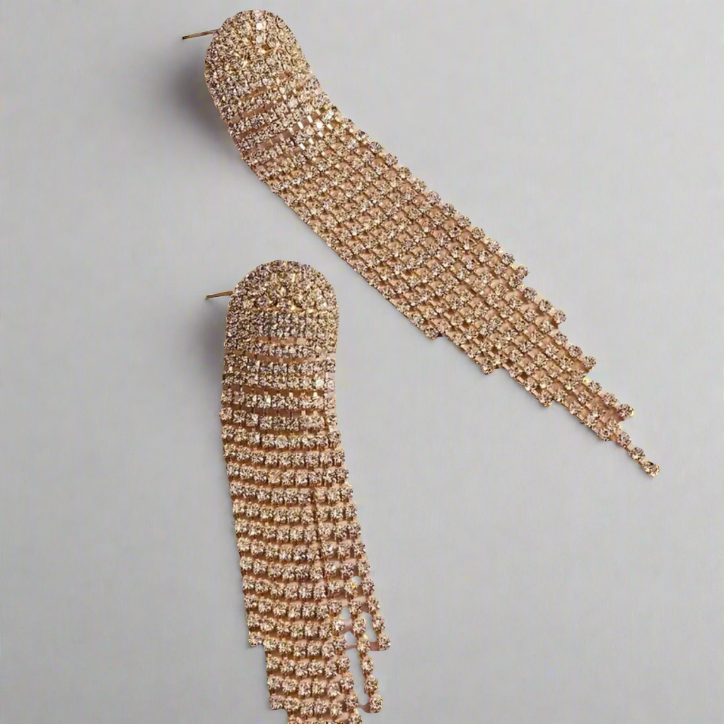 Rounded Tassel Gold Earrings