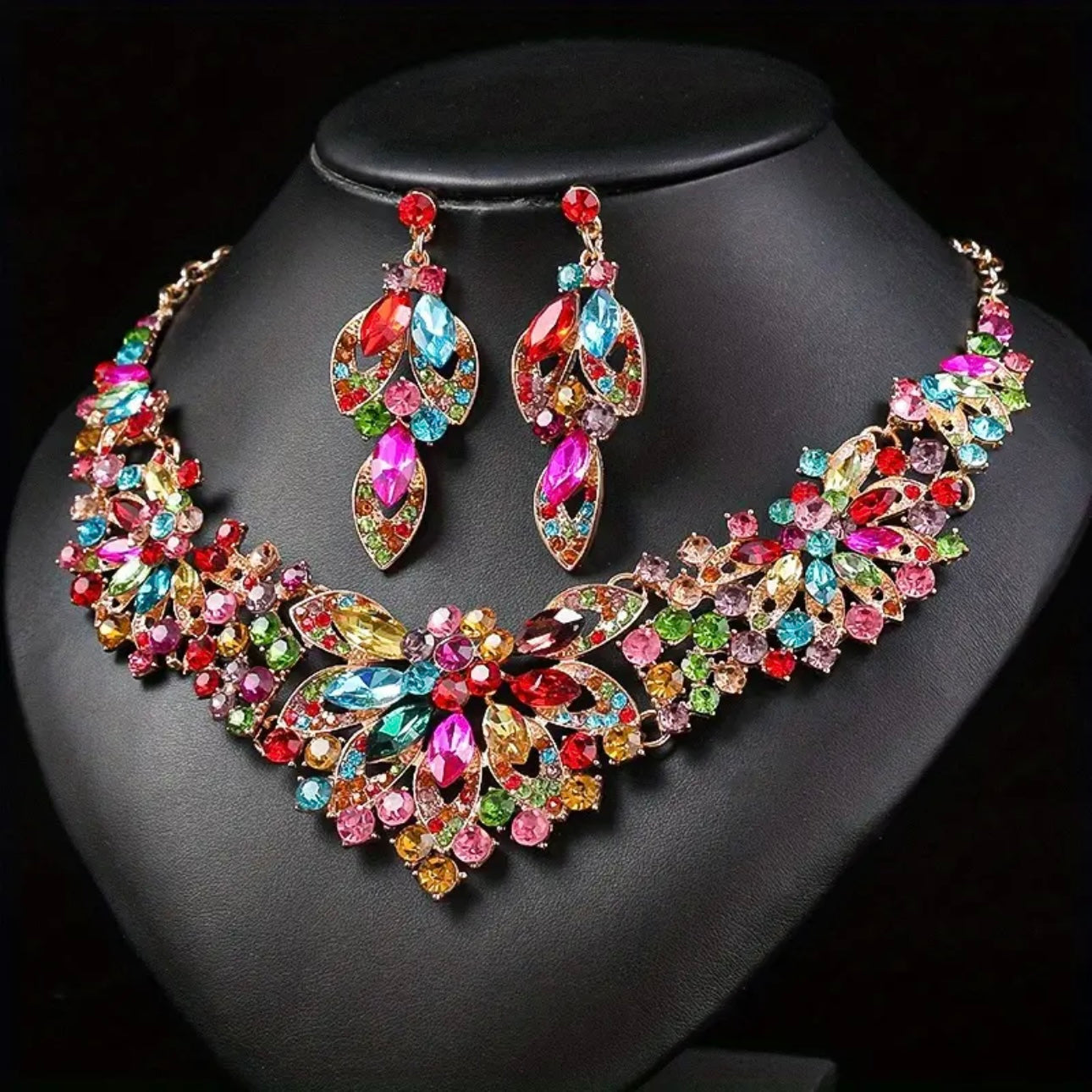 Multicolor Flowers Jewelry Set