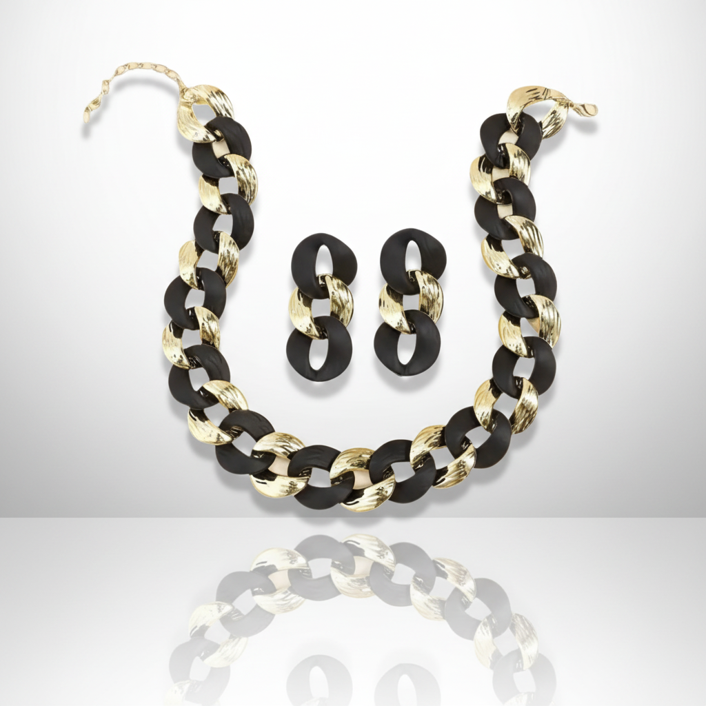Black & Gold Jewelry Set