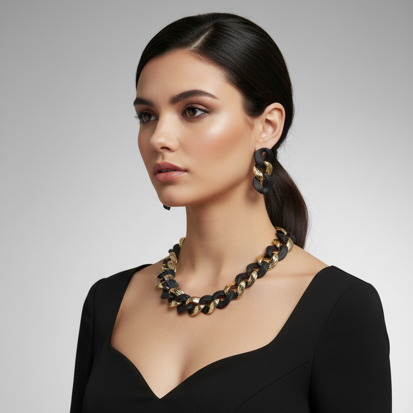 Black & Gold Jewelry Set