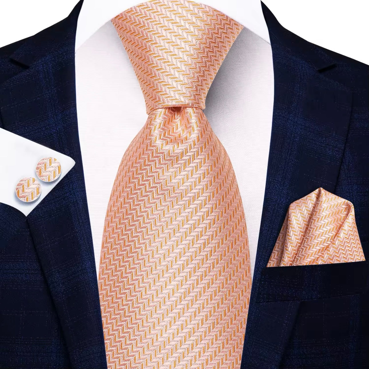Peach Waves Necktie Set