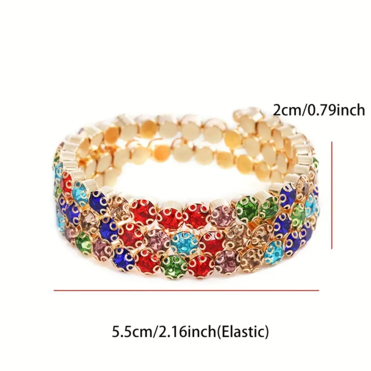 Multicolor Black 5 Row Flexible Bracelet