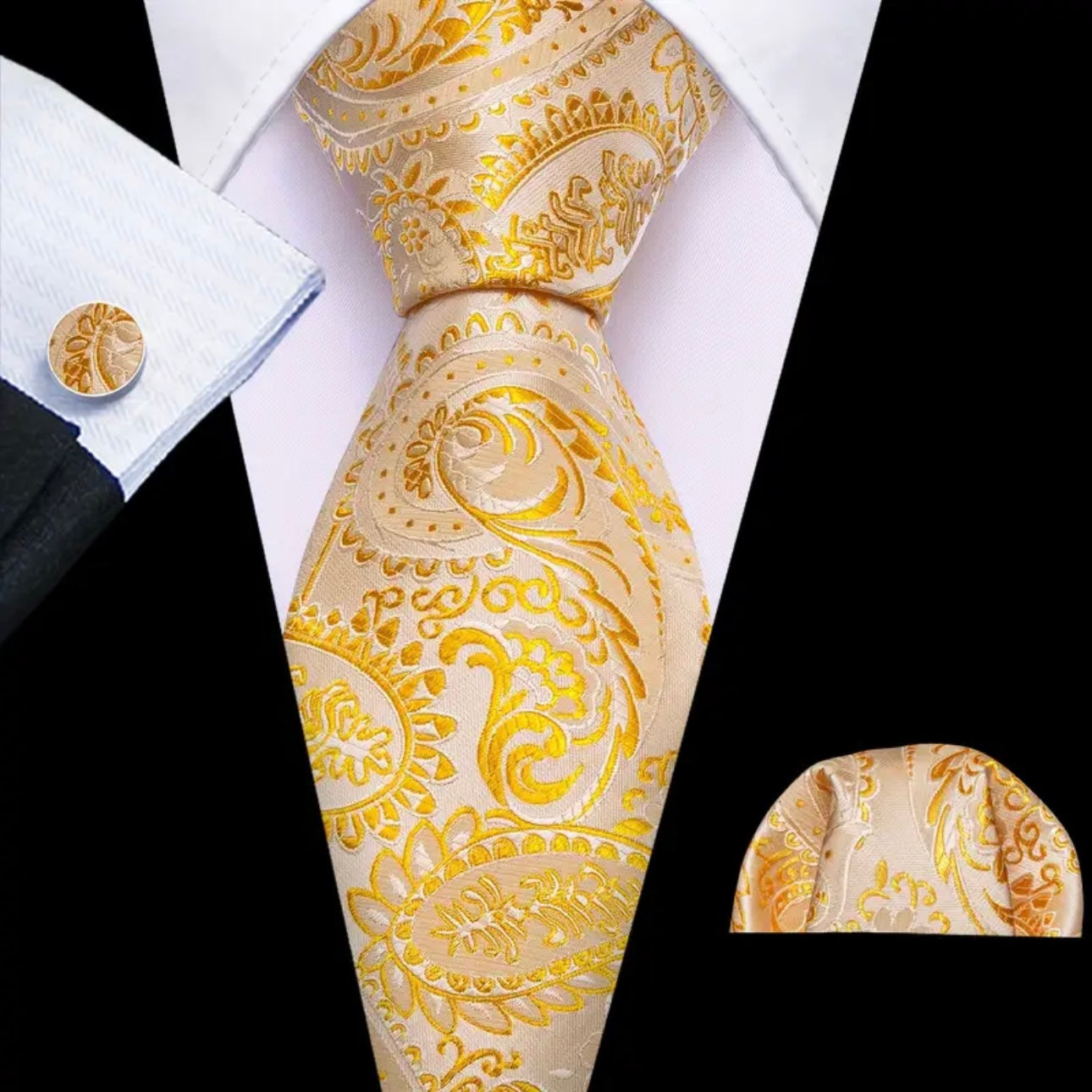 Yellow Barry Wang Necktie Sets