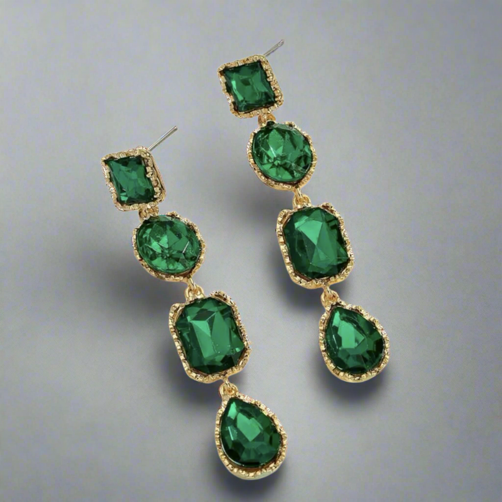 Geometric Rhinestone Earrings