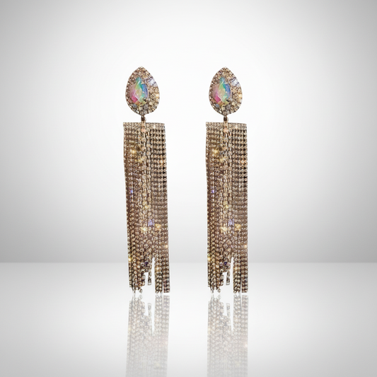 Gold Exaggerated Tassel Earrings