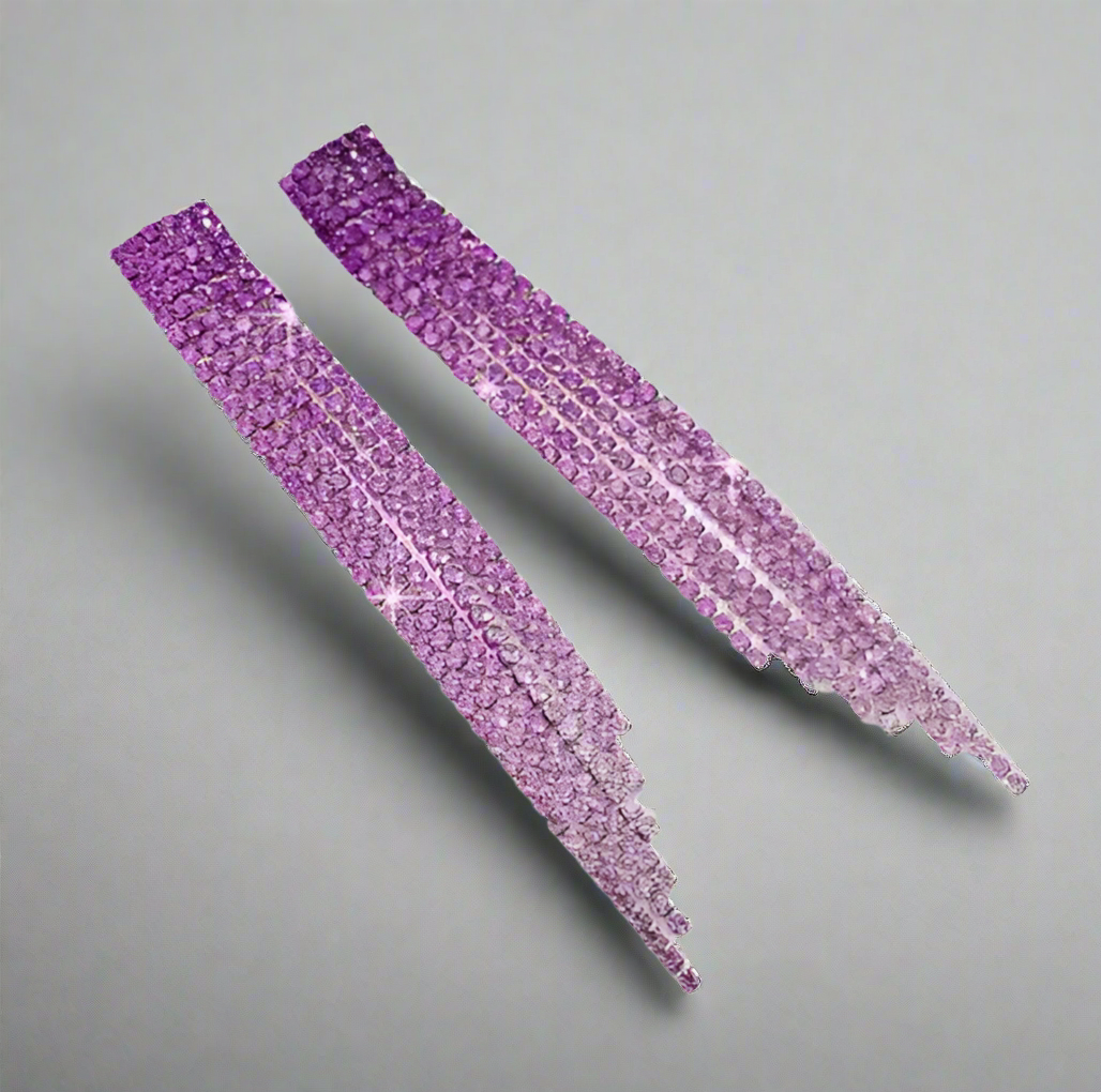 Purple Gradient Tassel Earrings