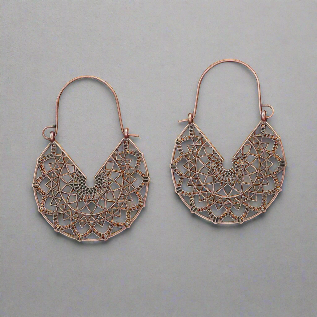 Retro Bronze Tone Earrings