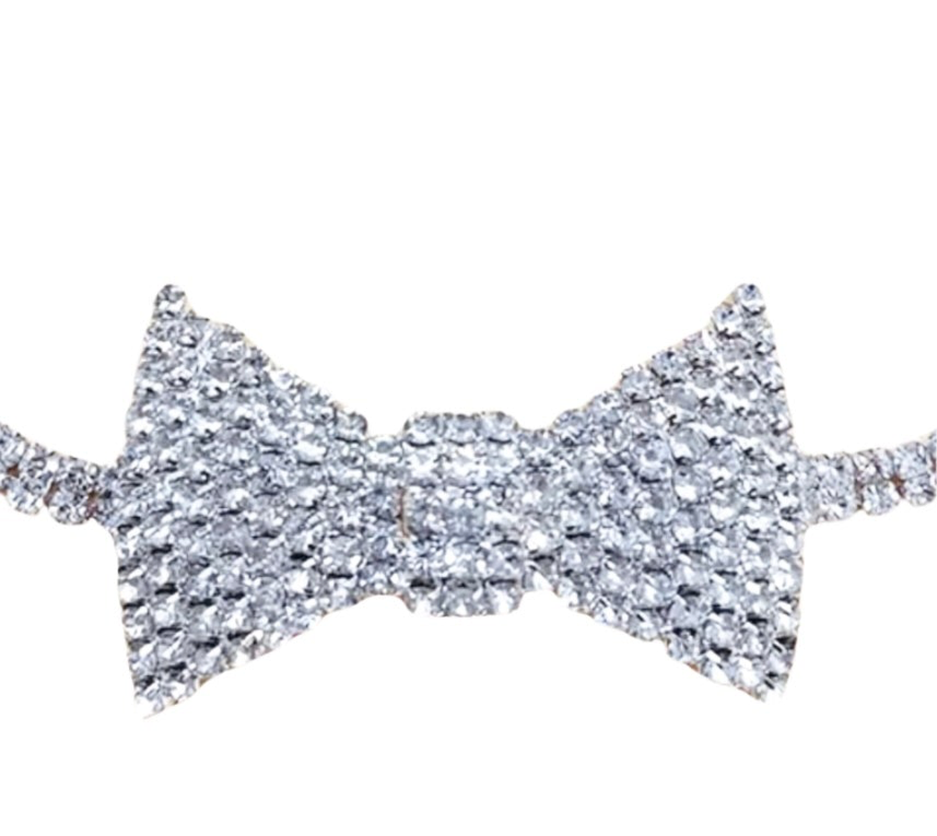 Bow Choker Necklace Silver