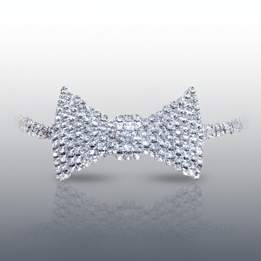 Bow Choker Necklace Silver