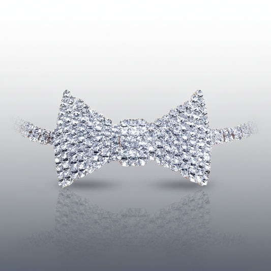 Bow Choker Necklace Silver