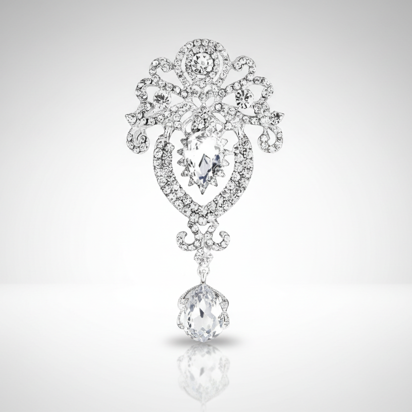Vintage Royalty Brooch Pin Clear