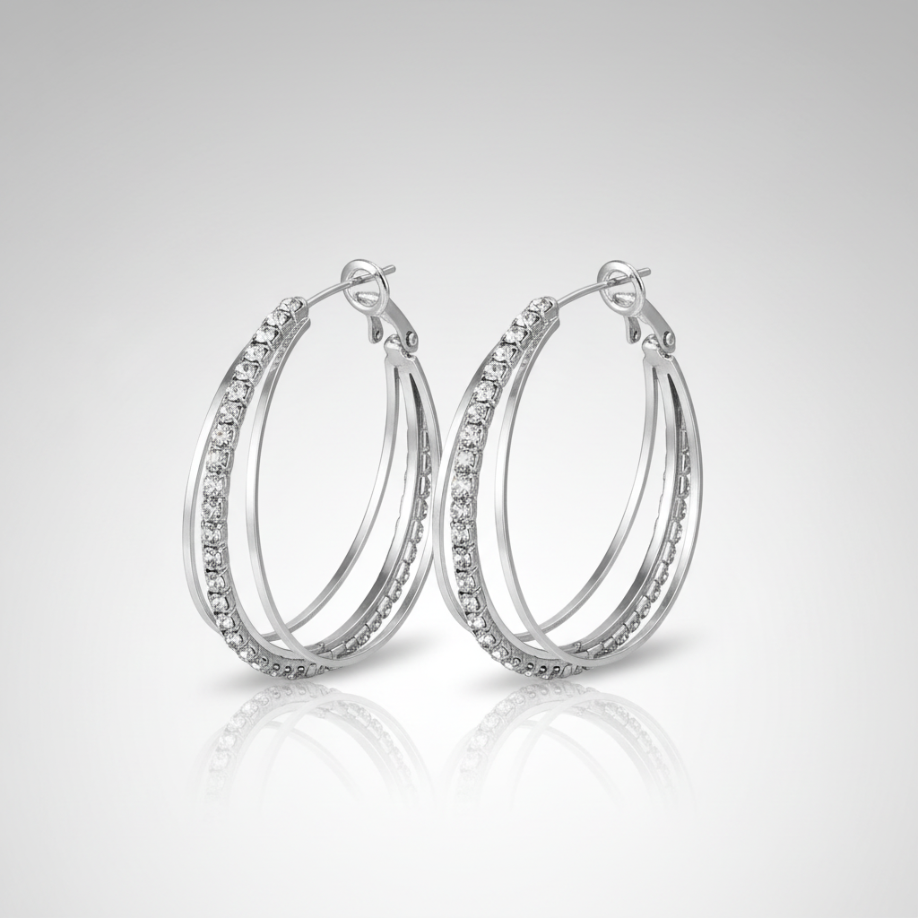 Zircon Hoop Earrings
