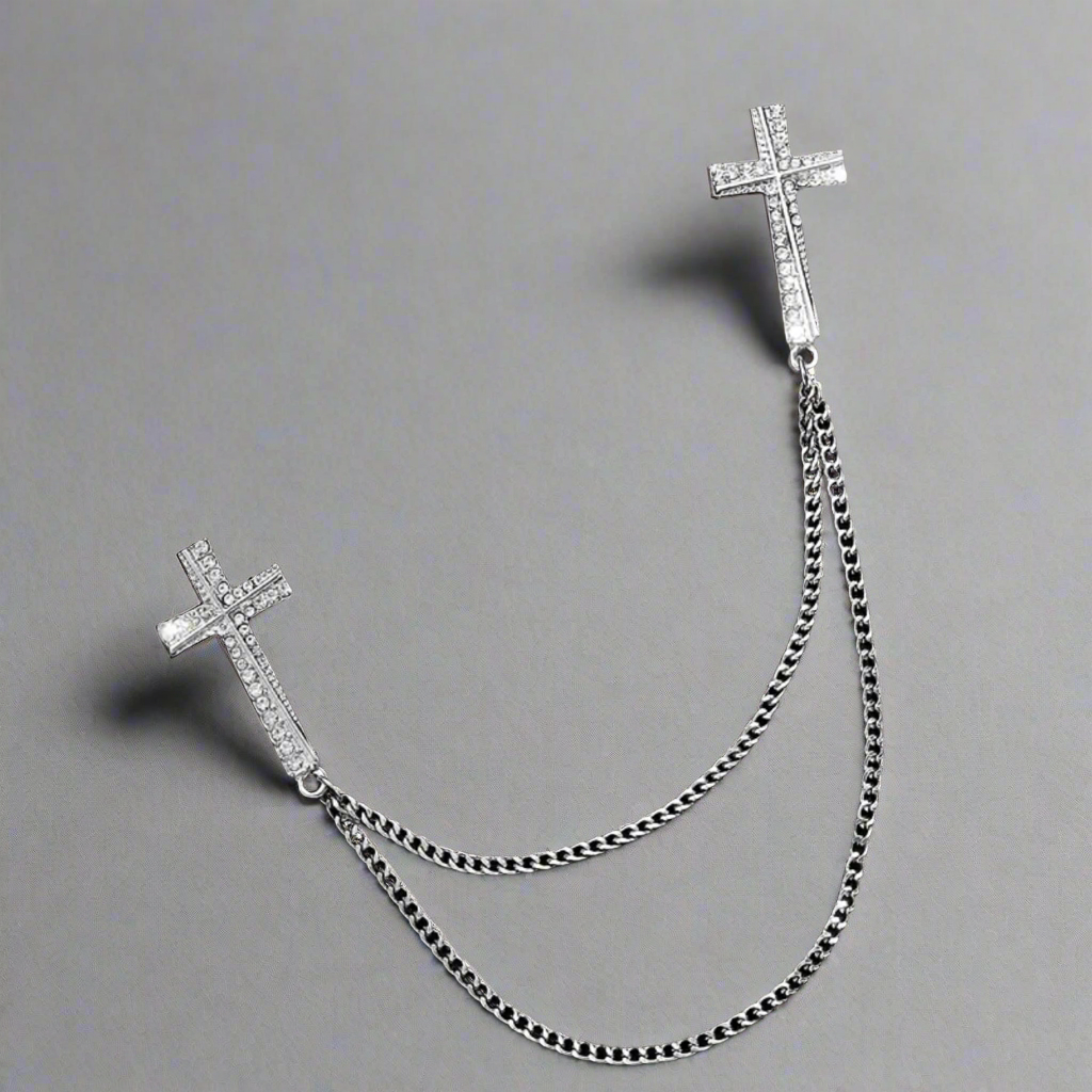 Cross Brooch Lapel Collar  Pin