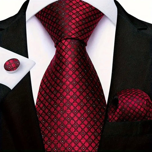 Red Black Dot Necktie Set