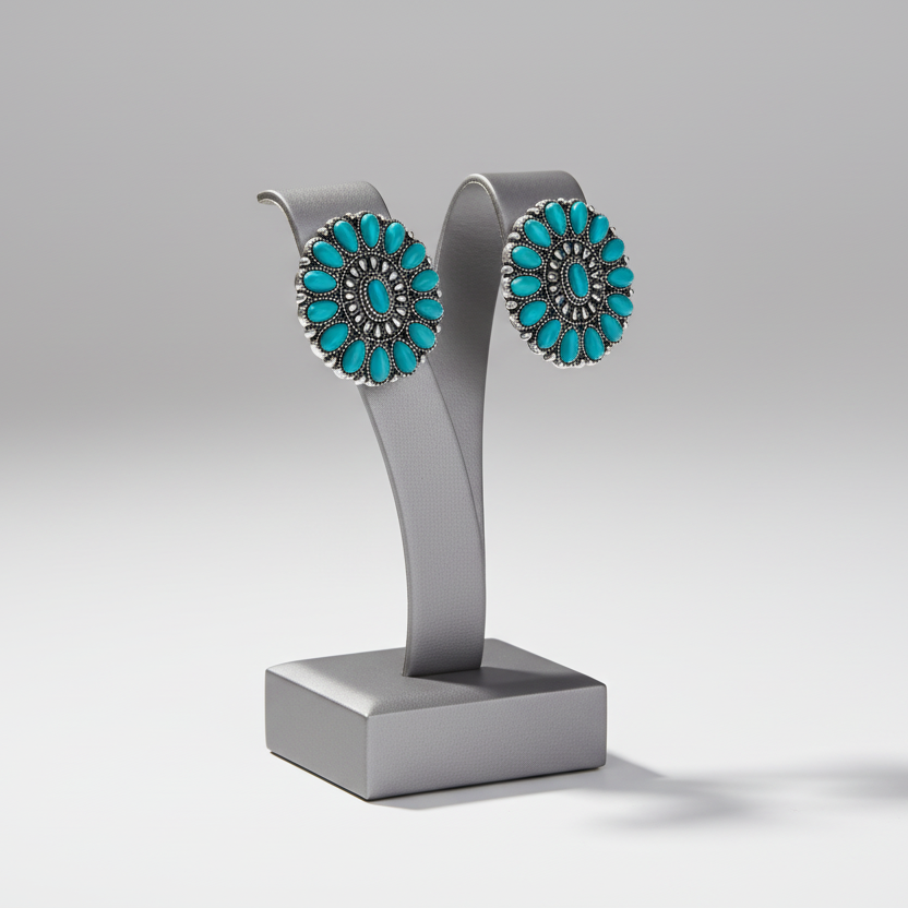 Oval Turquoise Earrings