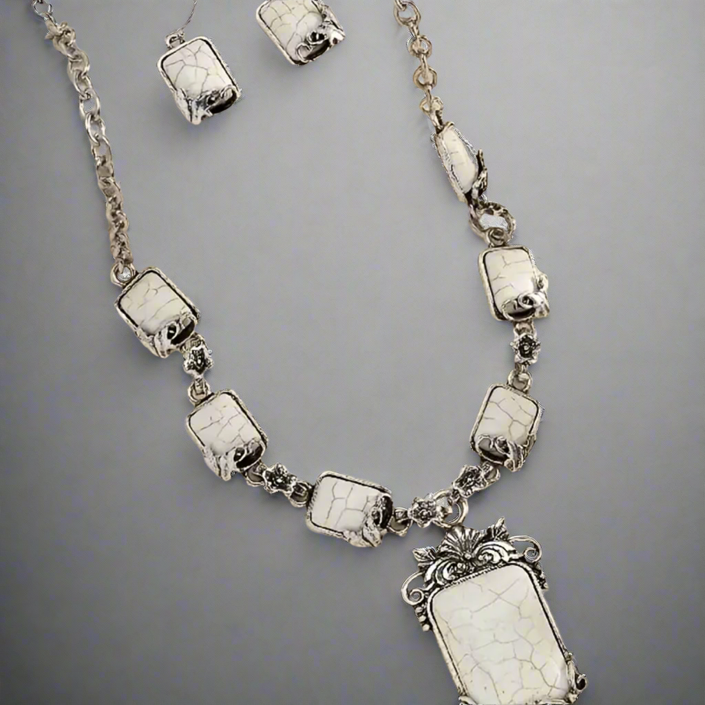White Turquoise Jewelry Set
